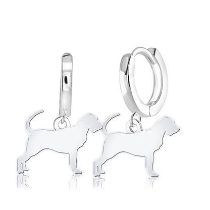 Bloodhound Silhouette Silver Earrings - MYLEE London