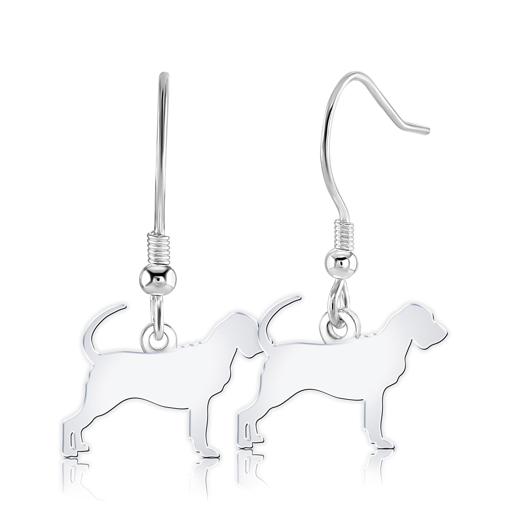 Bloodhound Silhouette Silver Earrings - MYLEE London