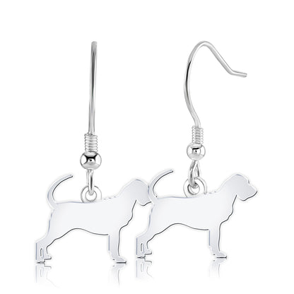 Bloodhound Silhouette Silver Earrings - MYLEE London