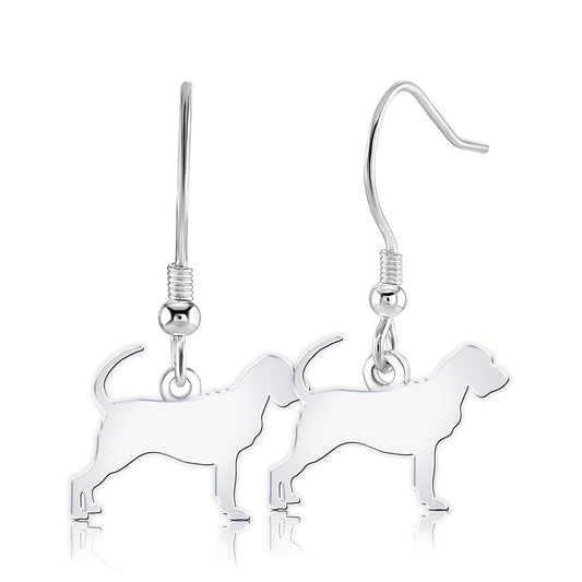 Bloodhound Silhouette Silver Earrings - MYLEE London