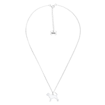 Bloodhound Silhouette Silver Necklace - Personalised - MYLEE London