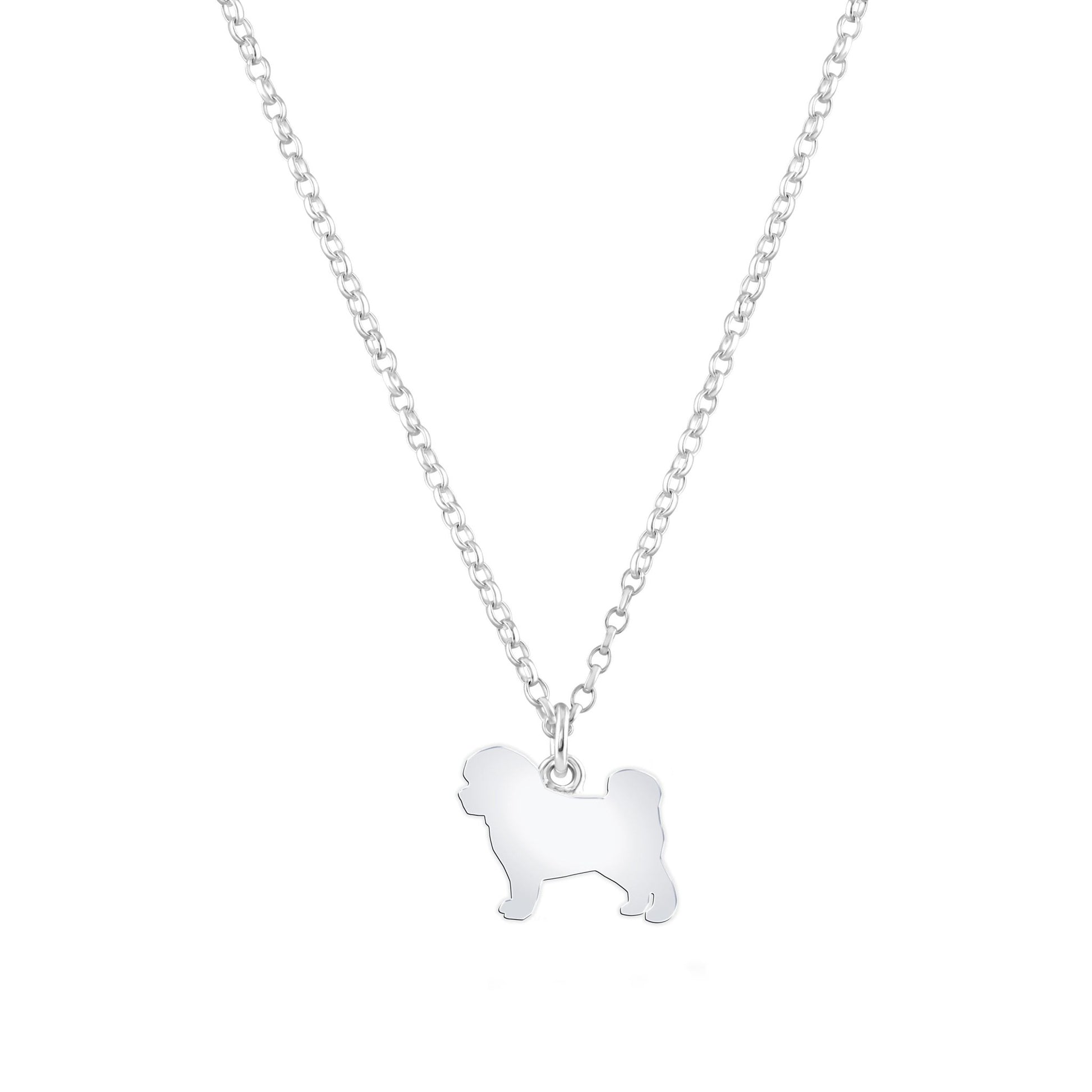 Bolognese Silhouette Silver Necklace - Personalised - MYLEE London