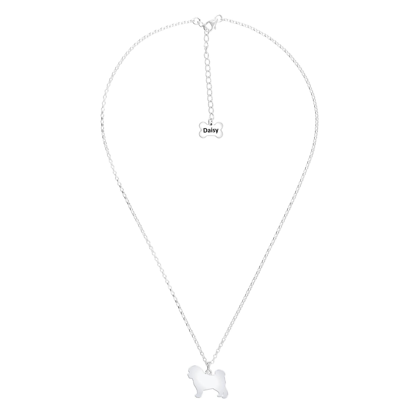 Bolognese Silhouette Silver Necklace - Personalised - MYLEE London