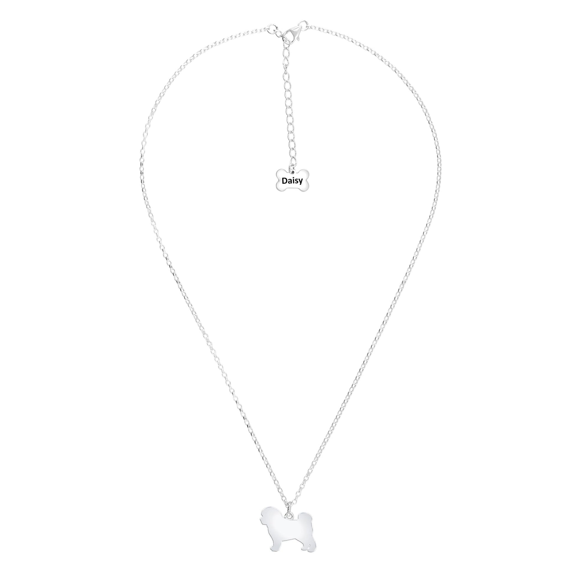 Bolognese Silhouette Silver Necklace - Personalised - MYLEE London