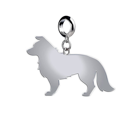 Border Collie Silhouette Silver Charm - MYLEE London