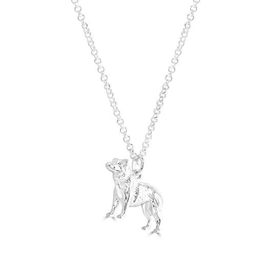 Border Collie Silver Necklace - Personalised - MYLEE London