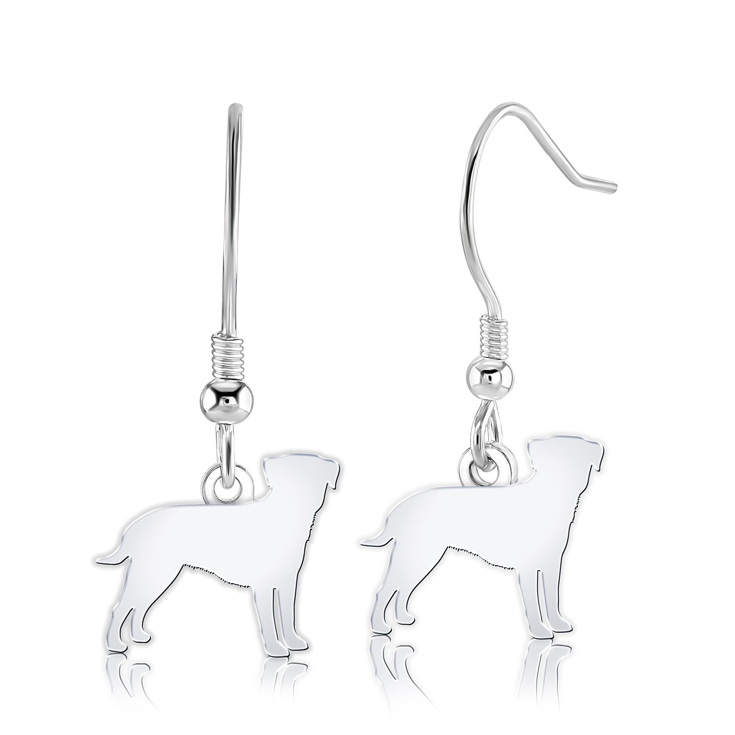 Border Terrier Silhouette Silver Earrings - MYLEE London