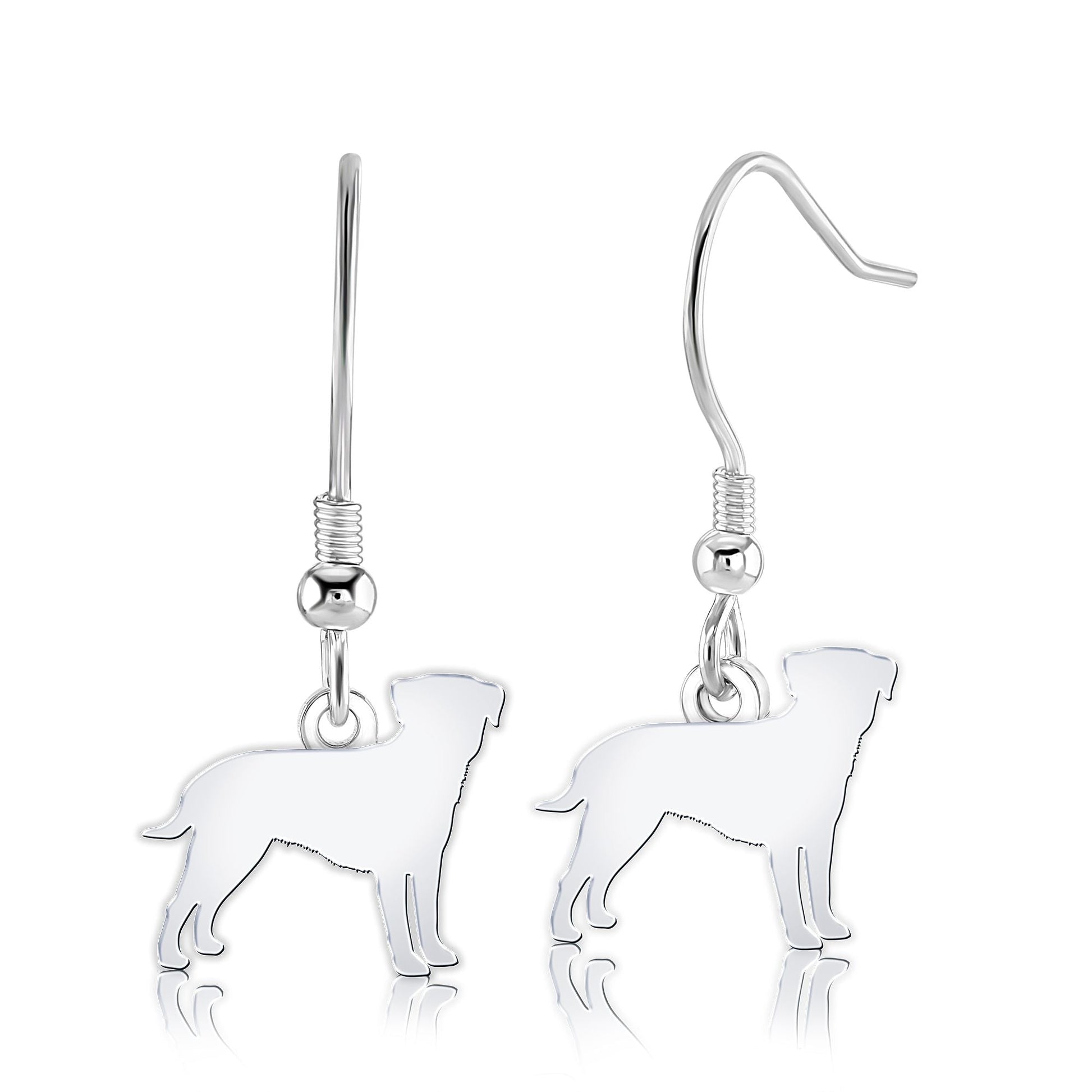Border Terrier Silhouette Silver Earrings - MYLEE London