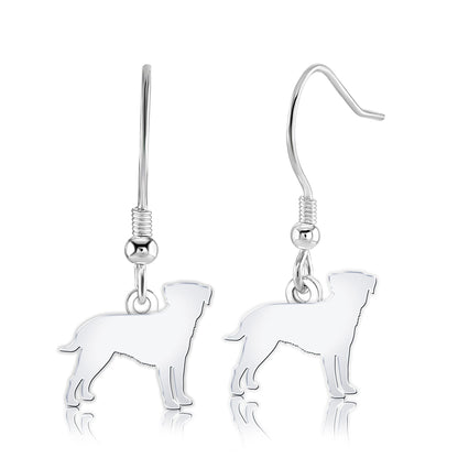 Border Terrier Silhouette Silver Earrings - MYLEE London
