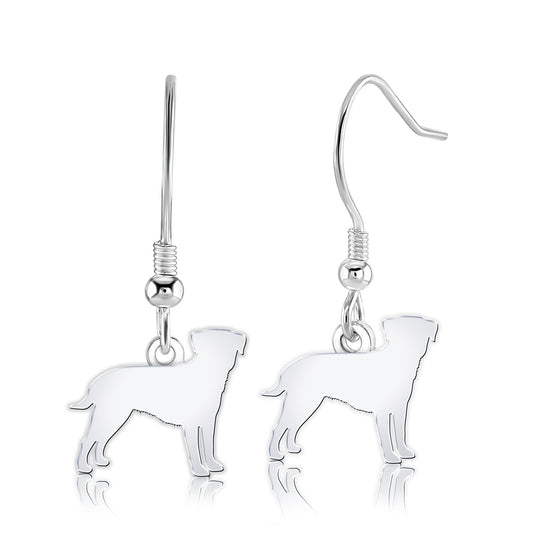 Border Terrier Silhouette Silver Earrings - MYLEE London