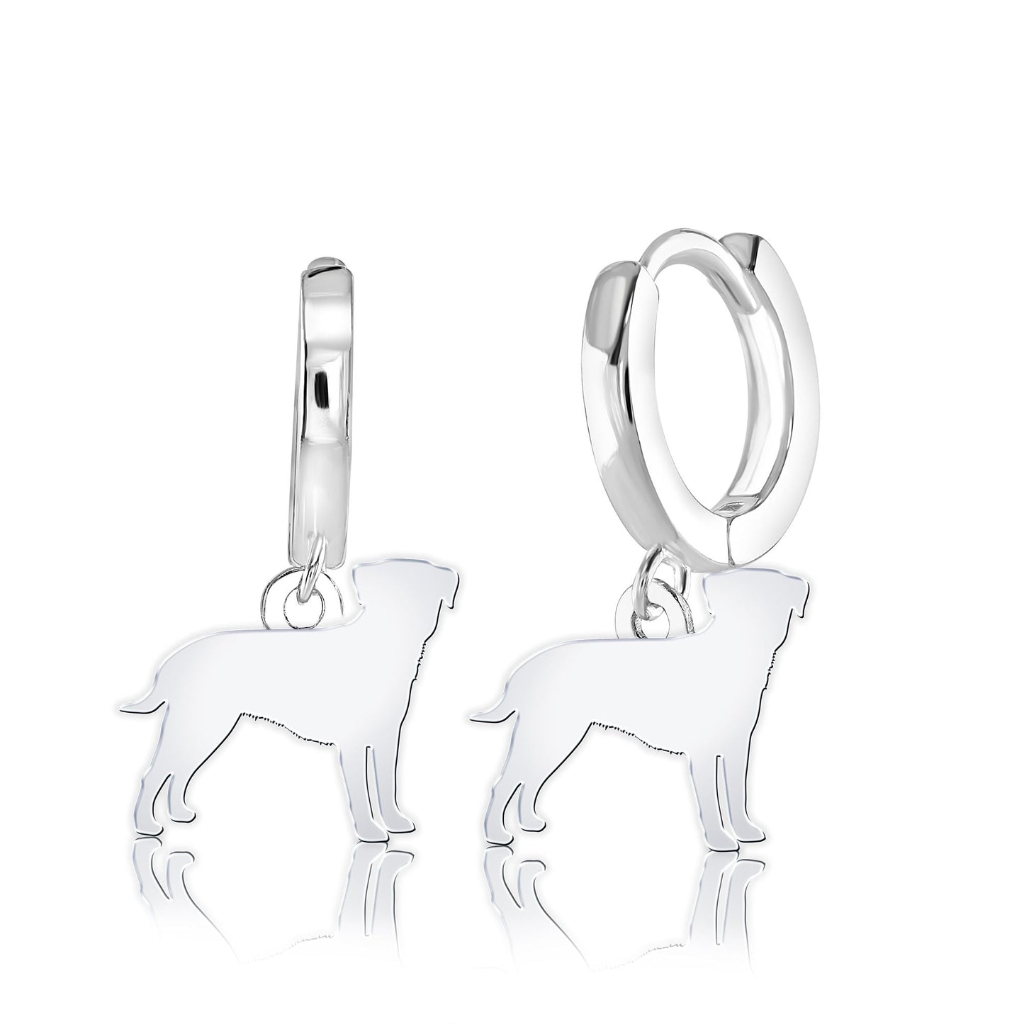 Border Terrier Silhouette Silver Earrings - MYLEE London