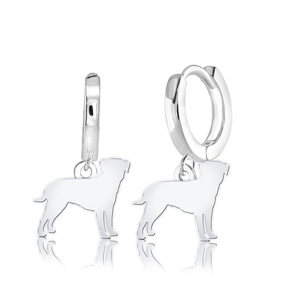 Border Terrier Silhouette Silver Earrings - MYLEE London