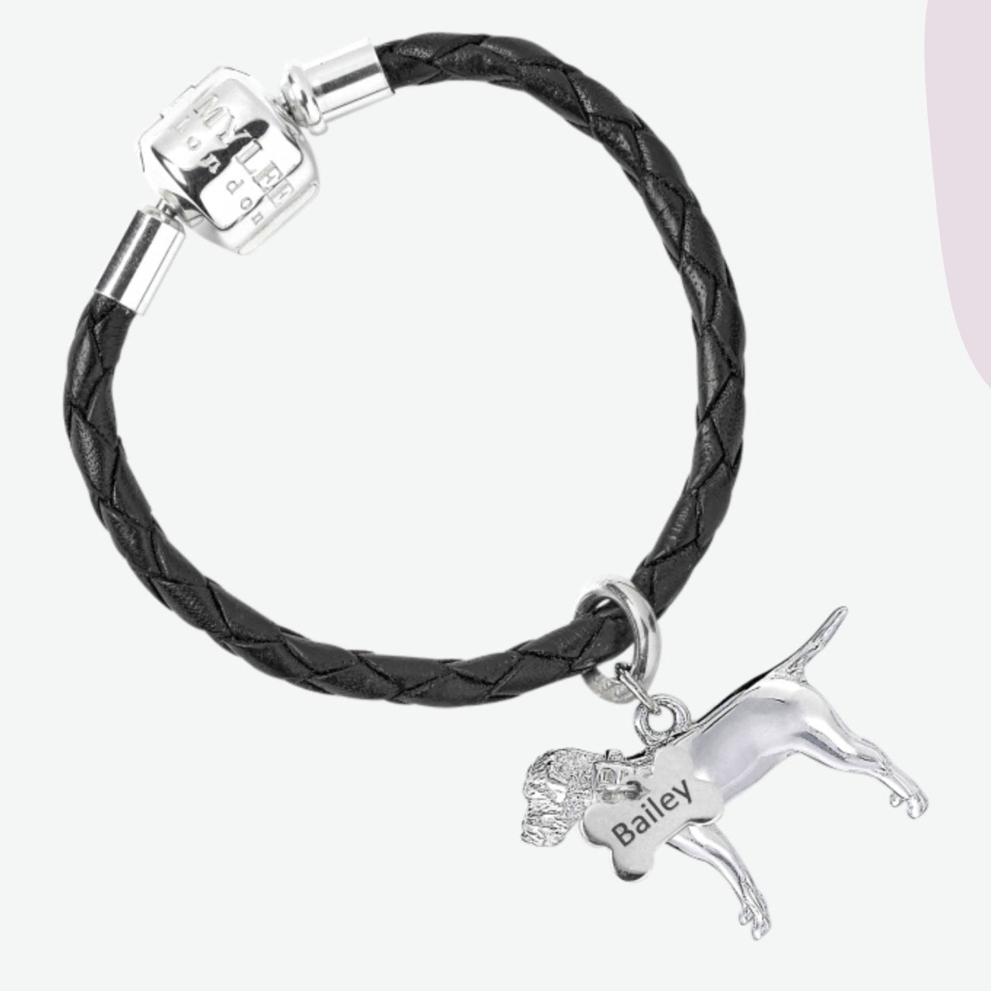 Border Terrier Silver Keyring - Personalised - MYLEE London
