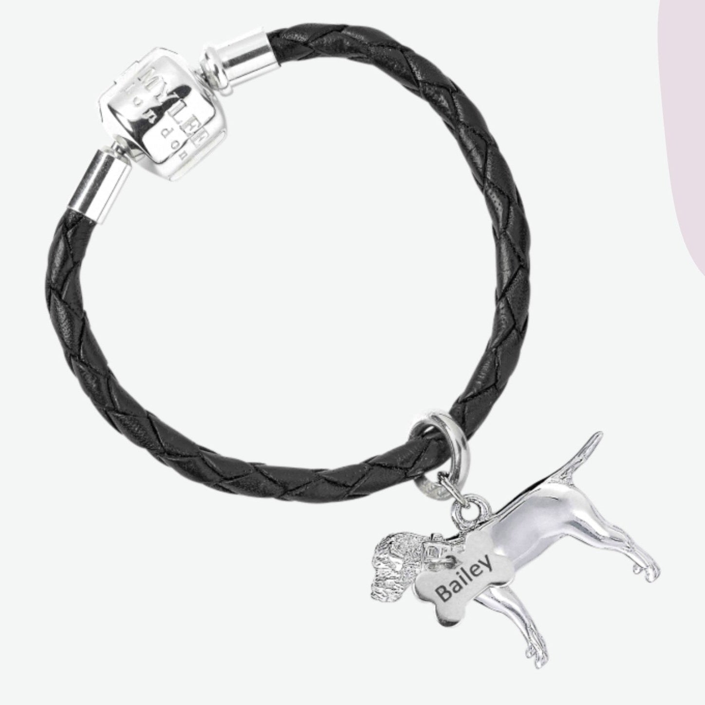 Border Terrier Silver Keyring - Personalised - MYLEE London