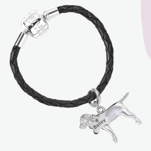Border Terrier Silver Keyring - Personalised - MYLEE London