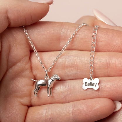 Border Terrier Silver Necklace - Personalised - MYLEE London