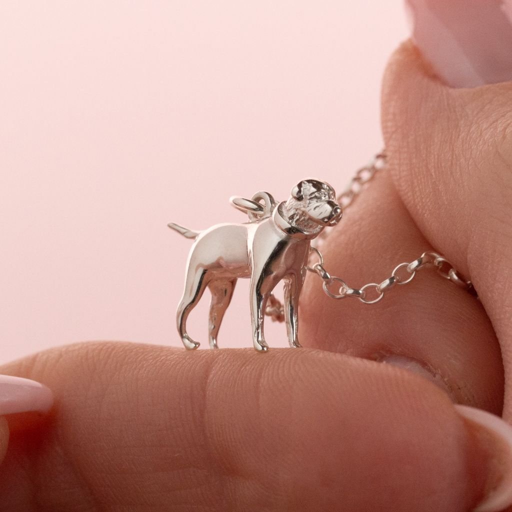 Border Terrier Silver Necklace - Personalised - MYLEE London