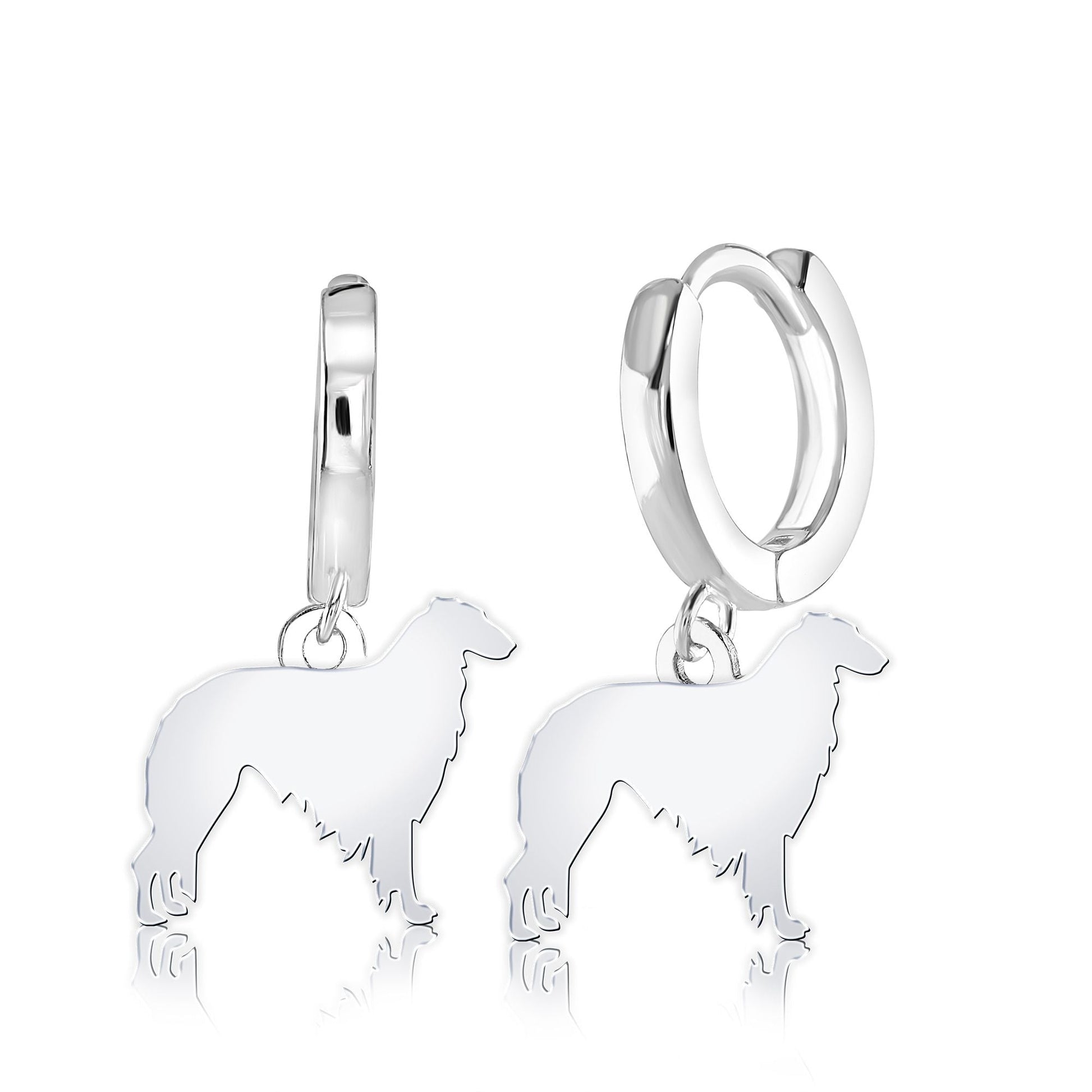 Borzoi Silhouette Silver Earrings - MYLEE London
