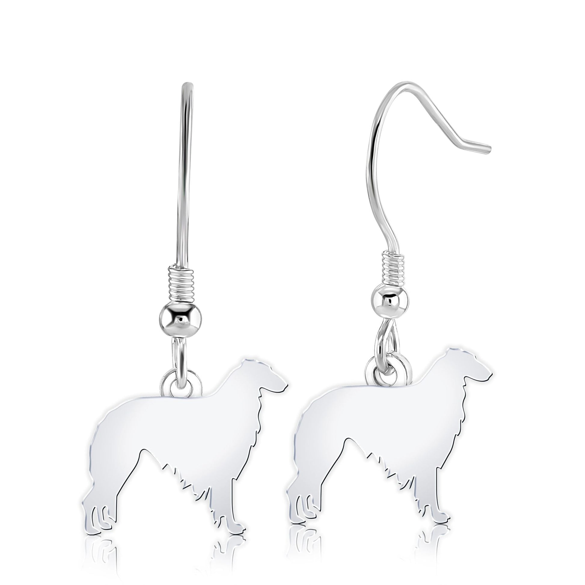 Borzoi Silhouette Silver Earrings - MYLEE London