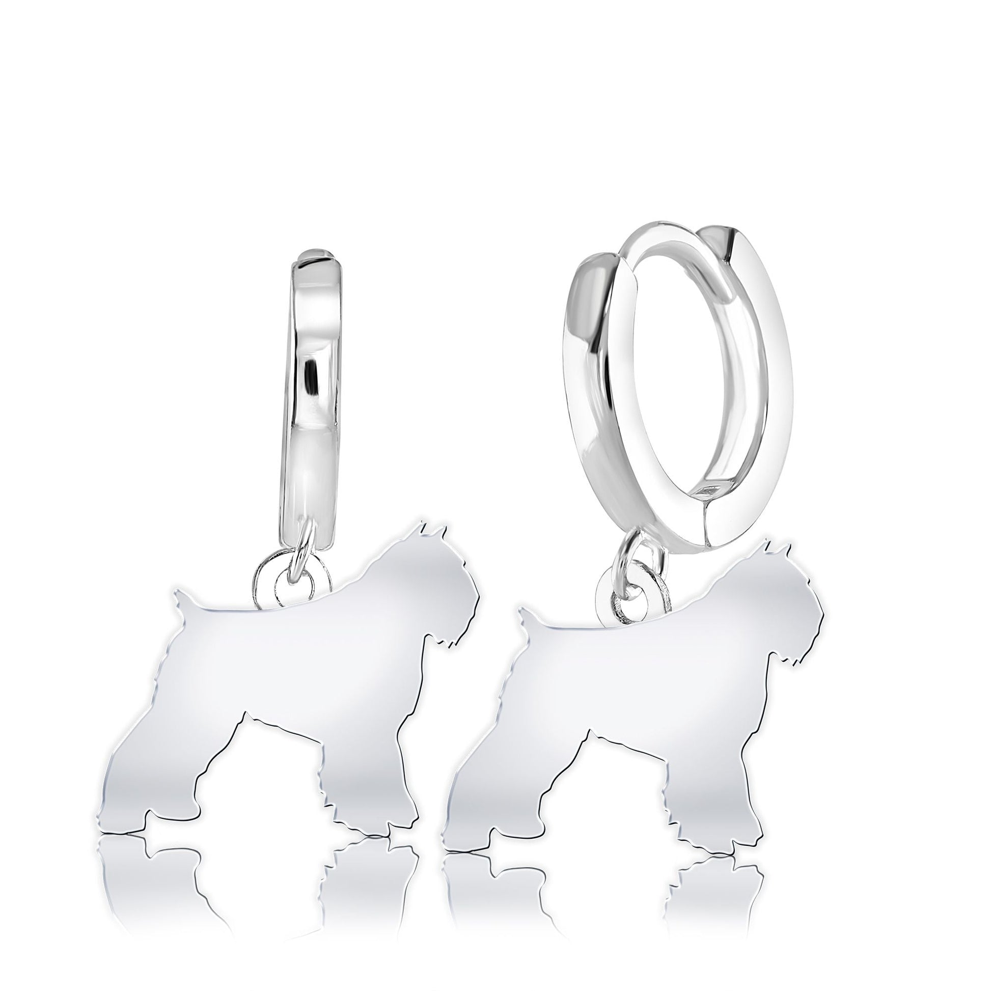 Bouvier Des Flandres Silhouette Silver Earrings - MYLEE London