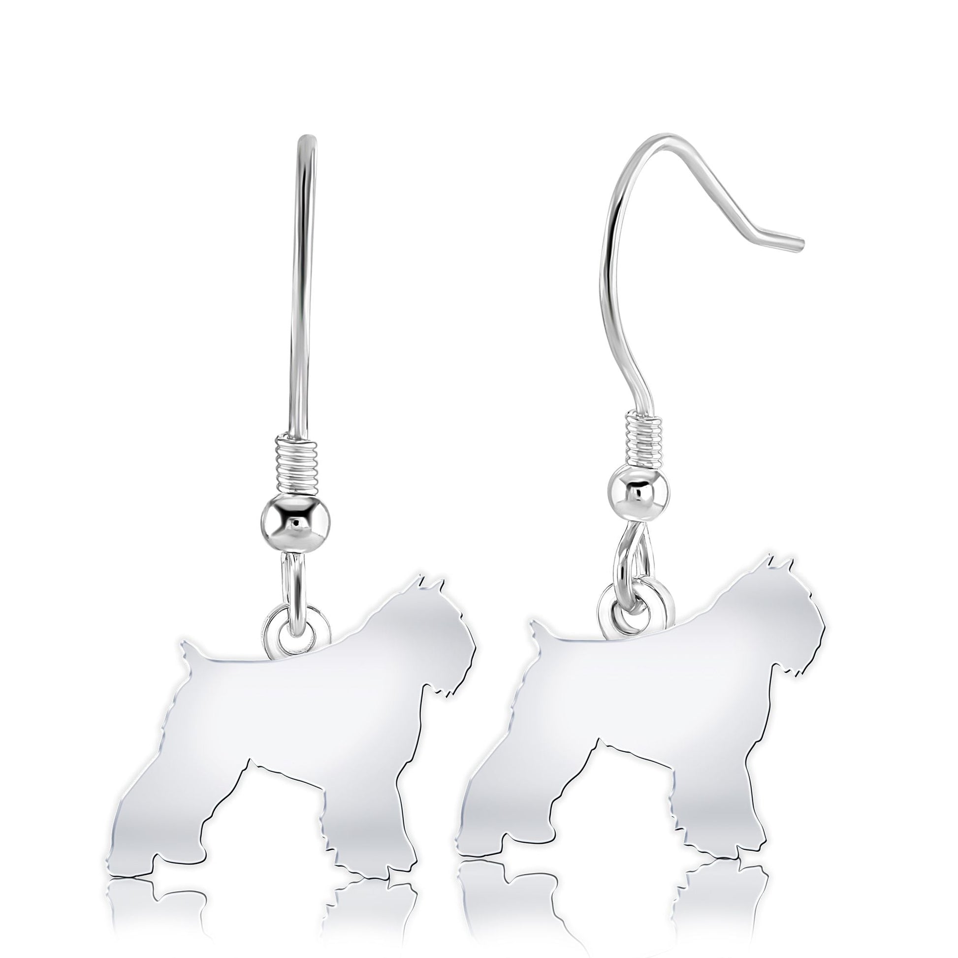 Bouvier Des Flandres Silhouette Silver Earrings - MYLEE London