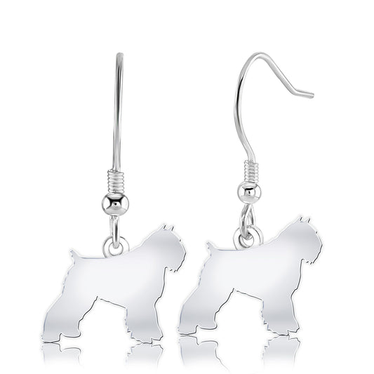 Bouvier Des Flandres Silhouette Silver Earrings - MYLEE London