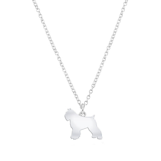 Bouvier Des Flandres Silhouette Silver Necklace - Personalised - MYLEE London