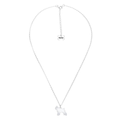 Bouvier Des Flandres Silhouette Silver Necklace - Personalised - MYLEE London