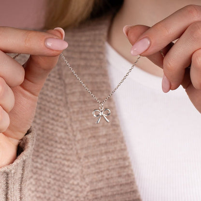 Bow Necklace - Sterling Silver - MYLEE London