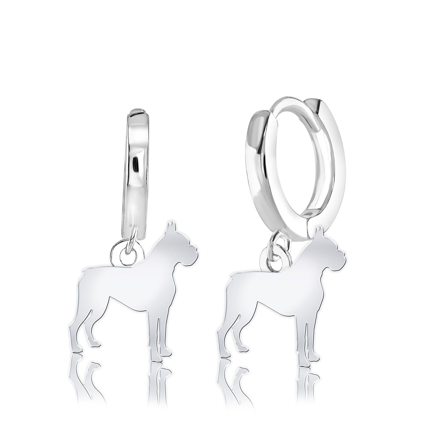 Boxer Silhouette Silver Earrings - MYLEE London