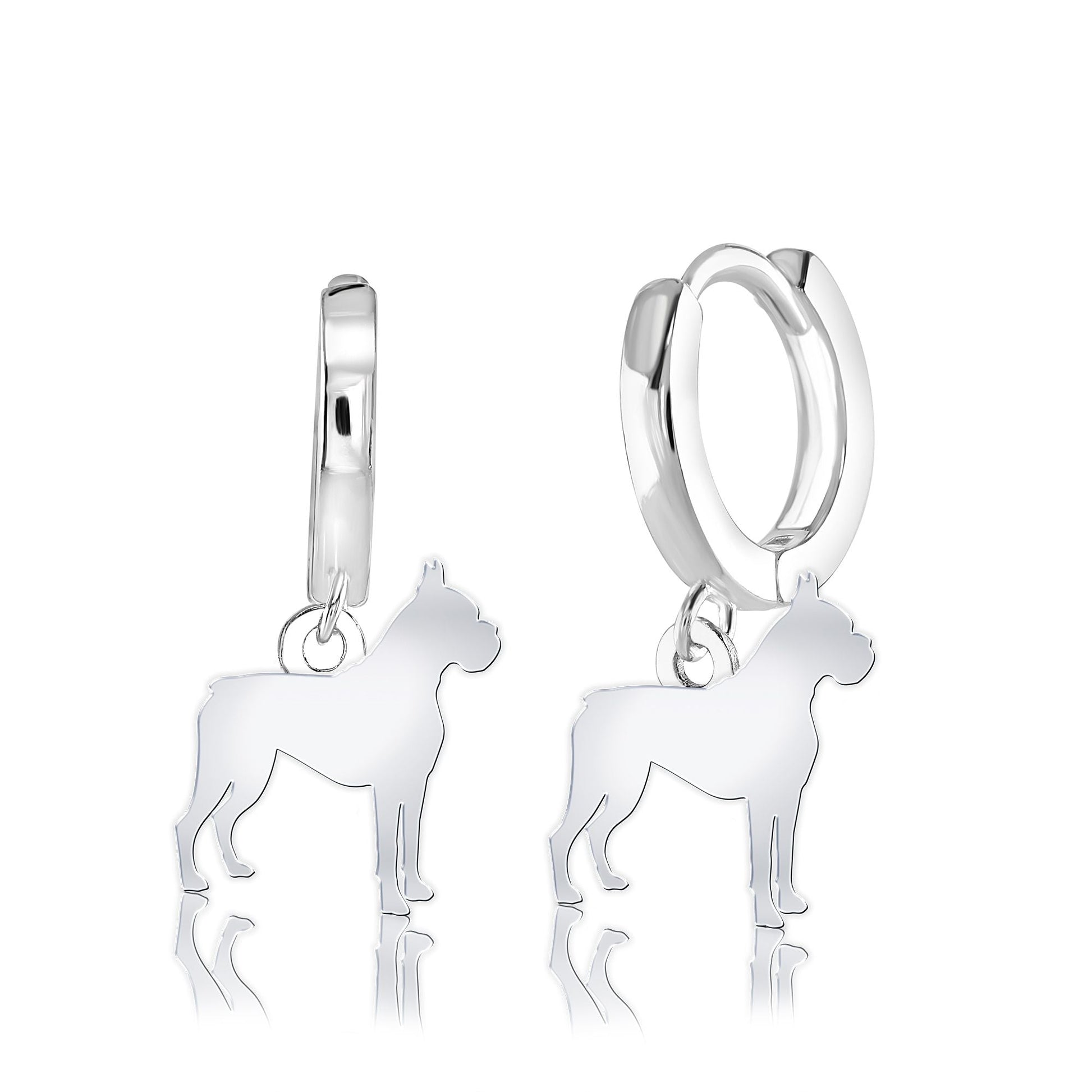 Boxer Silhouette Silver Earrings - MYLEE London