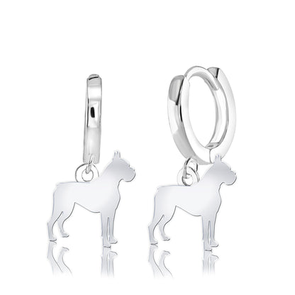 Boxer Silhouette Silver Earrings - MYLEE London
