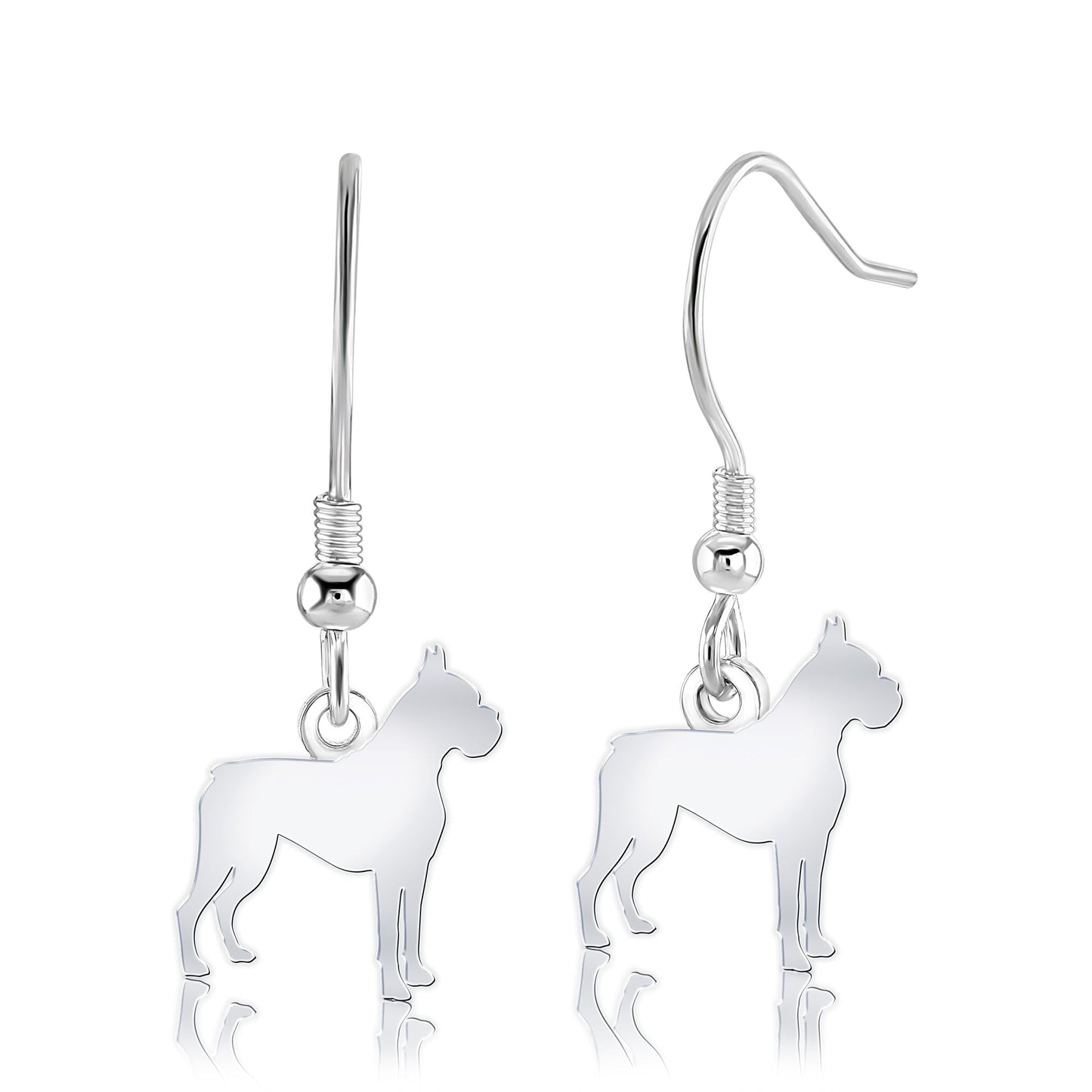 Boxer Silhouette Silver Earrings - MYLEE London
