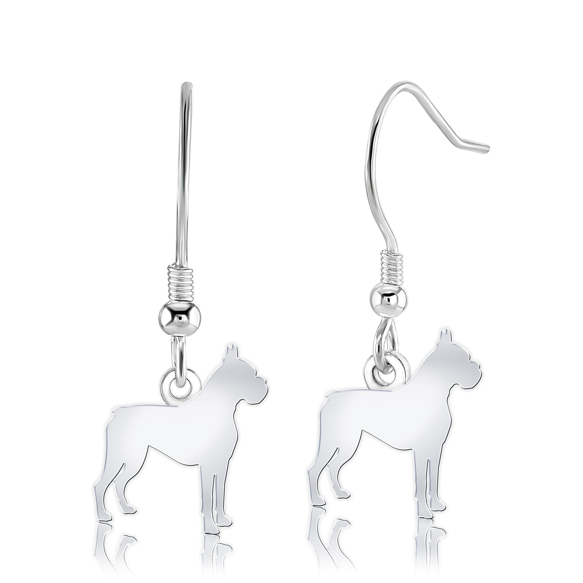 Boxer Silhouette Silver Earrings - MYLEE London