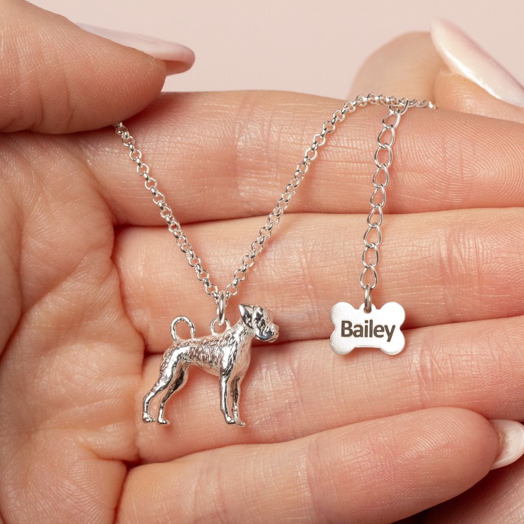 Boxer Silver Necklace - Personalised - MYLEE London