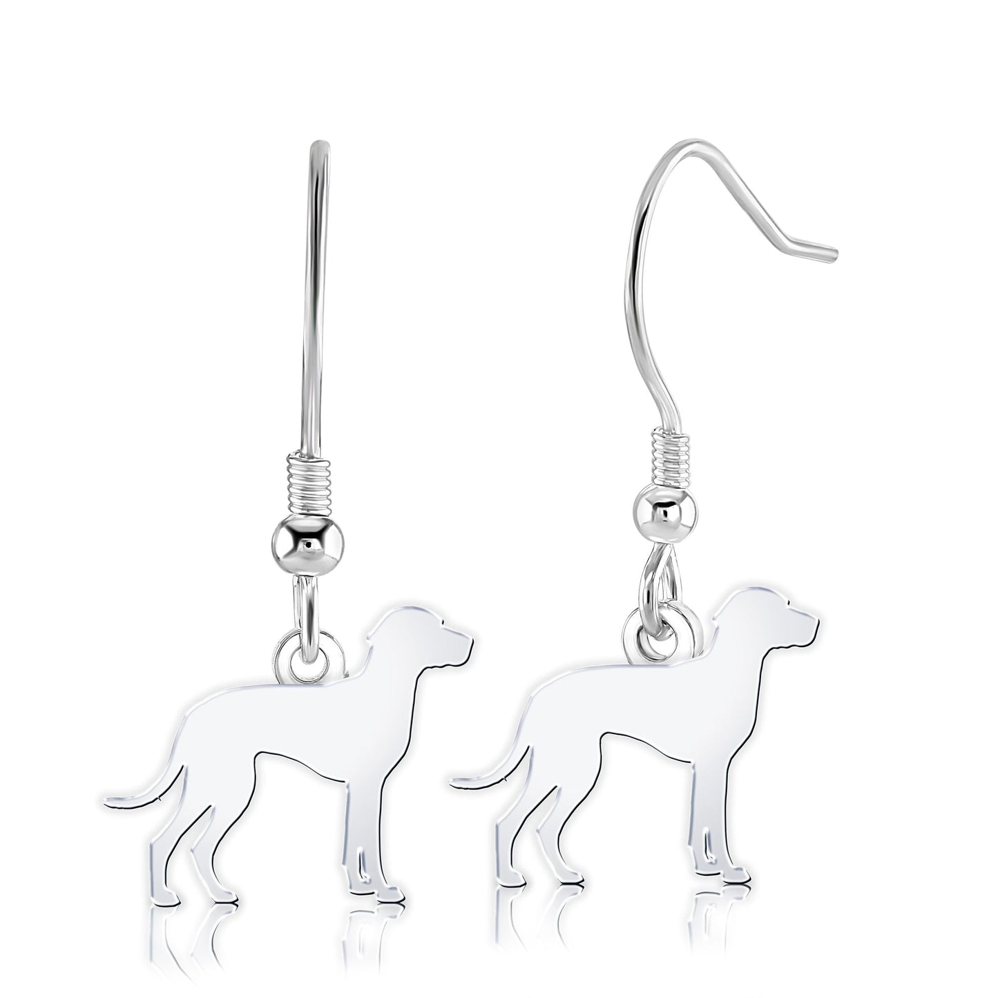 Braque D'auvergne Silhouette Silver Earrings - MYLEE London