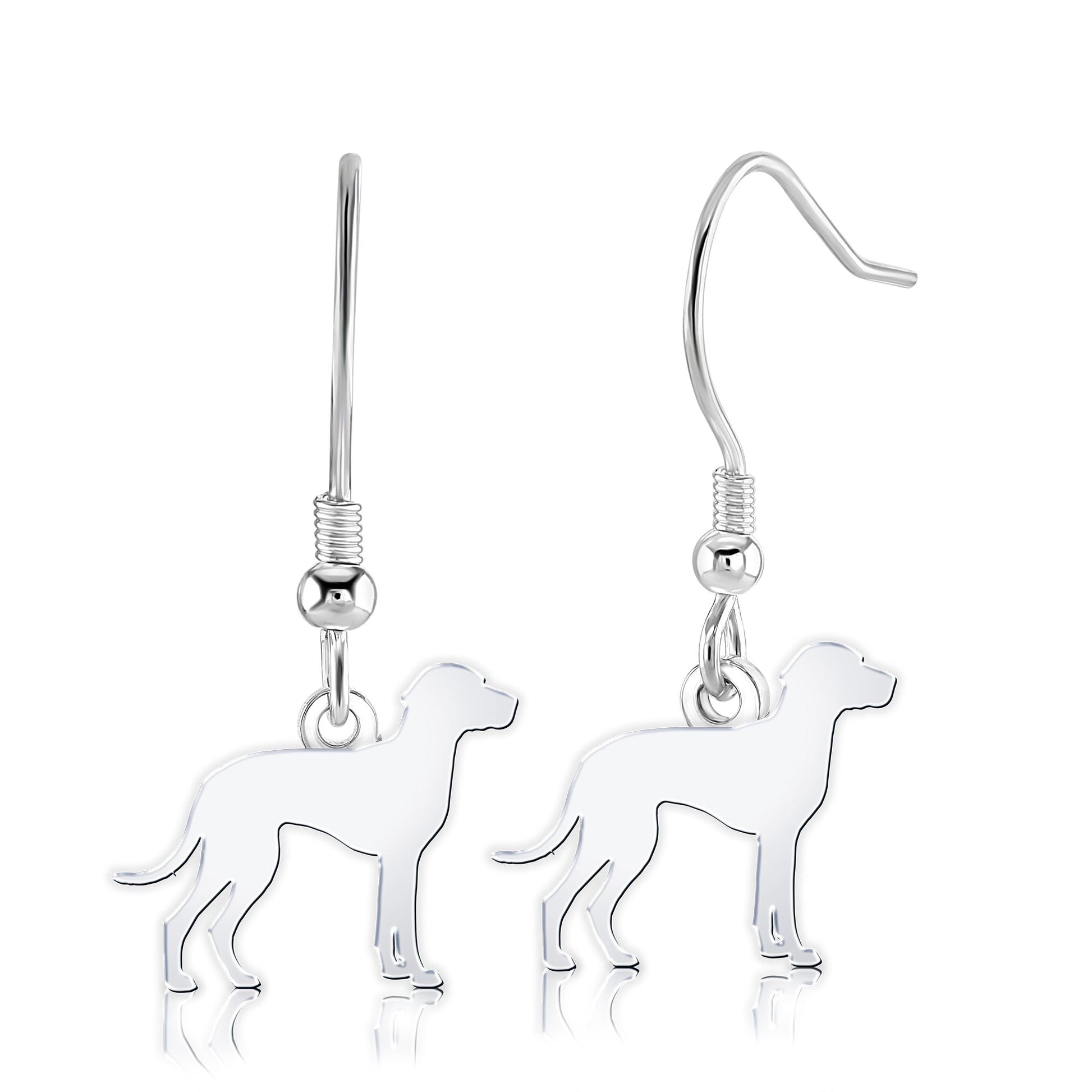 Braque D'auvergne Silhouette Silver Earrings - MYLEE London
