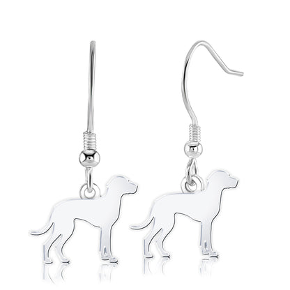 Braque D'auvergne Silhouette Silver Earrings - MYLEE London