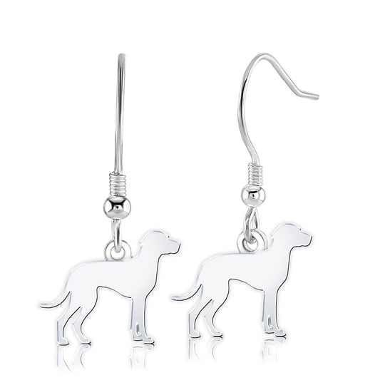 Braque D'auvergne Silhouette Silver Earrings - MYLEE London