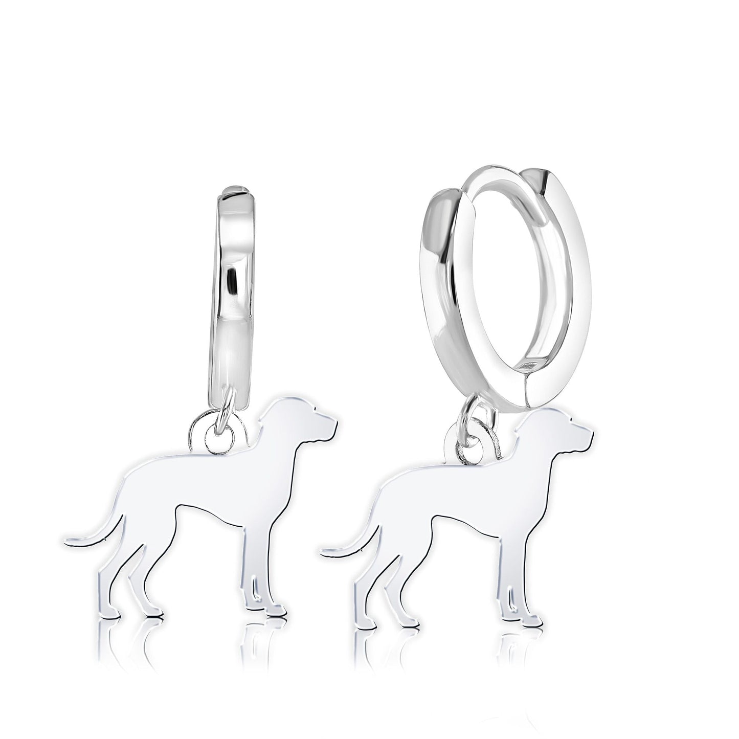 Braque D'auvergne Silhouette Silver Earrings - MYLEE London