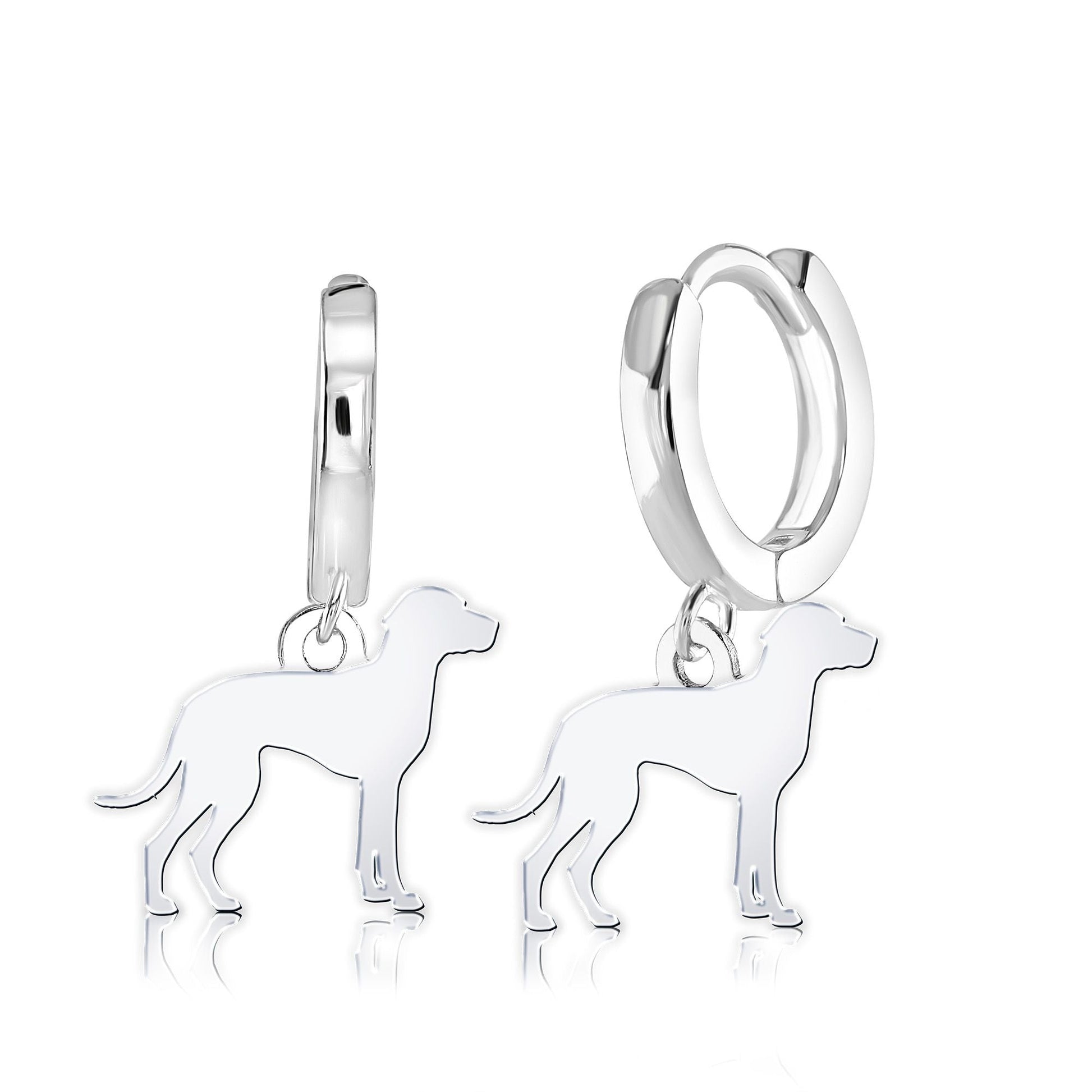 Braque D'auvergne Silhouette Silver Earrings - MYLEE London