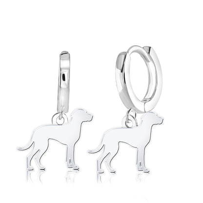 Braque D'auvergne Silhouette Silver Earrings - MYLEE London