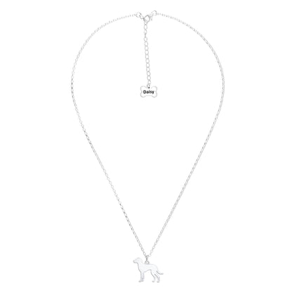 Braque D'auvergne Silhouette Silver Necklace - Personalised - MYLEE London