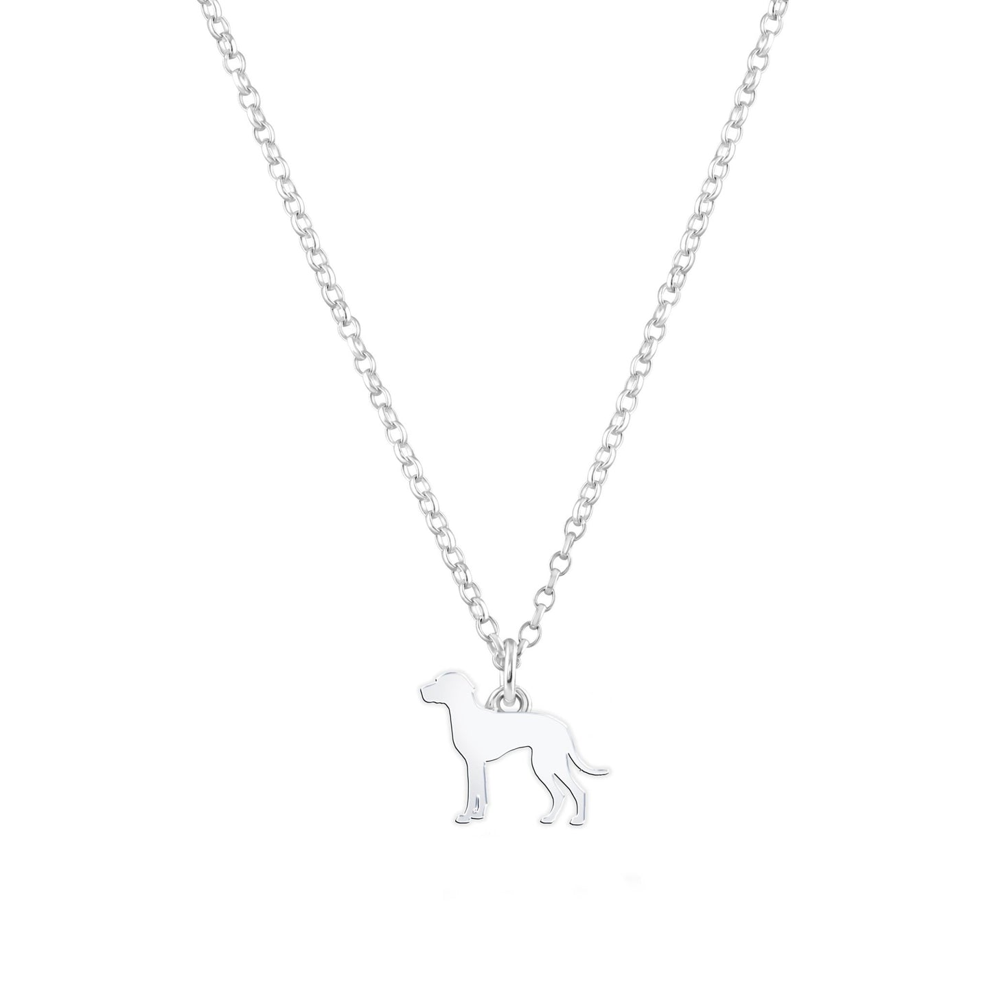 Braque D'auvergne Silhouette Silver Necklace - Personalised - MYLEE London