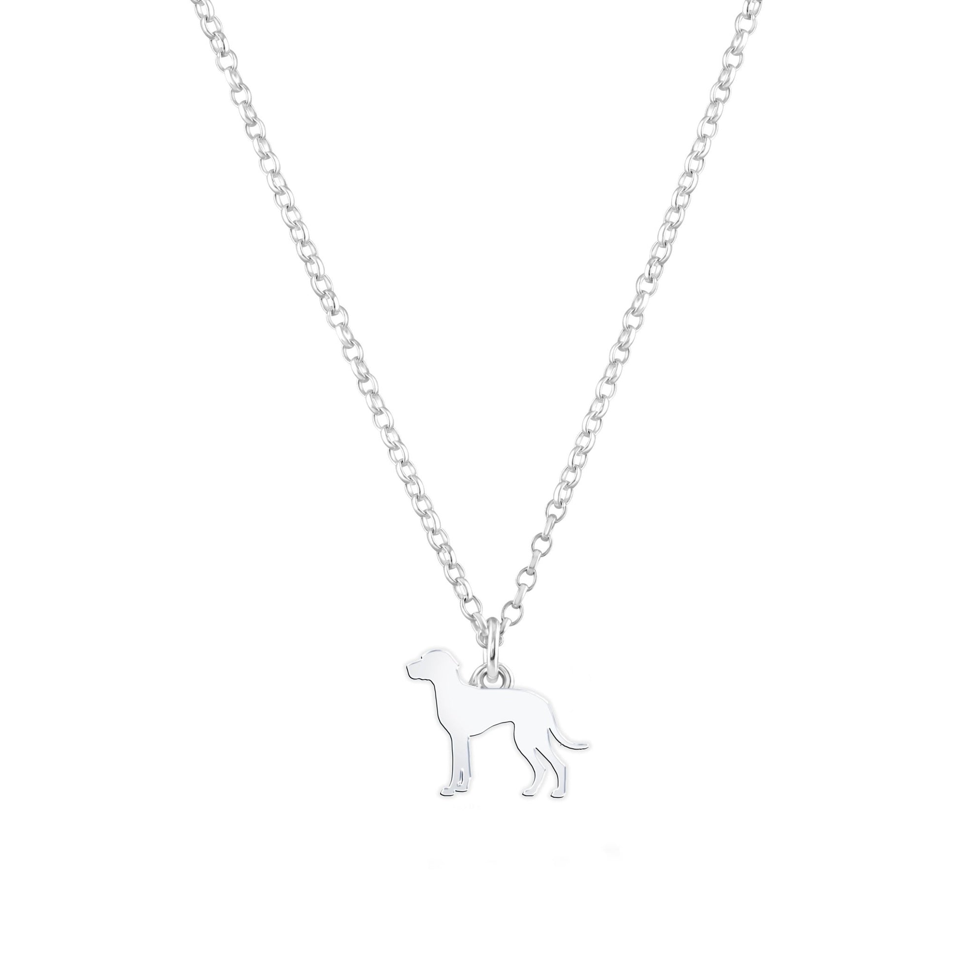 Braque D'auvergne Silhouette Silver Necklace - Personalised - MYLEE London