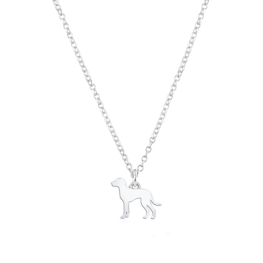 Braque D'auvergne Silhouette Silver Necklace - Personalised - MYLEE London