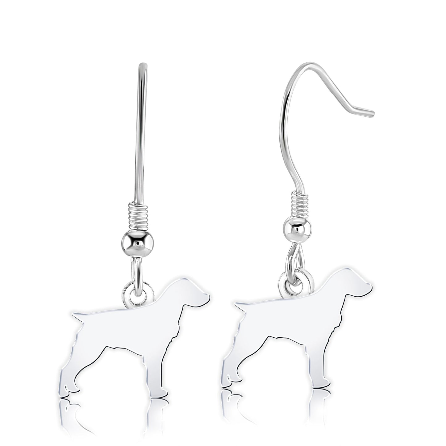 Brittany Spaniel Silhouette Silver Earrings - MYLEE London
