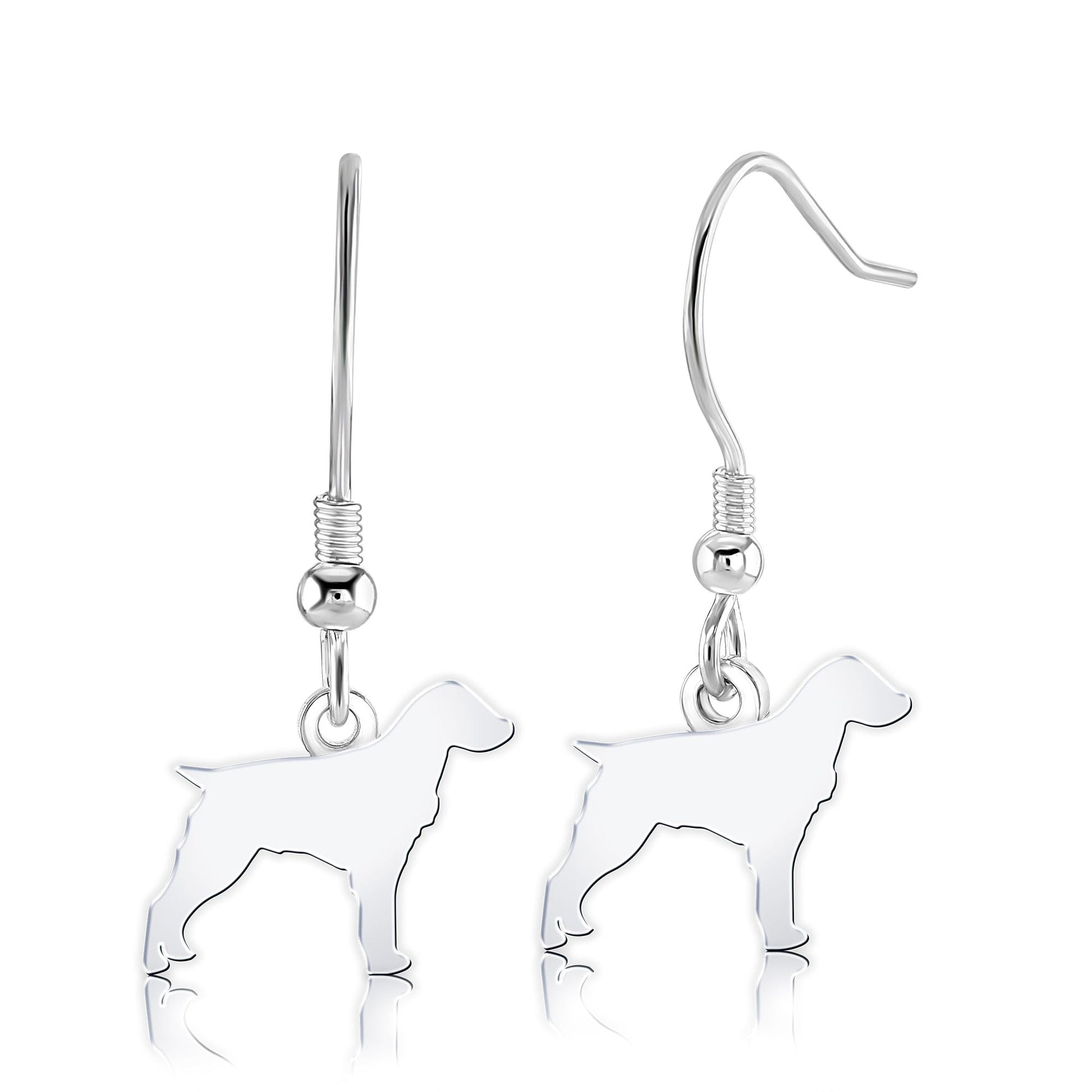 Brittany Spaniel Silhouette Silver Earrings - MYLEE London