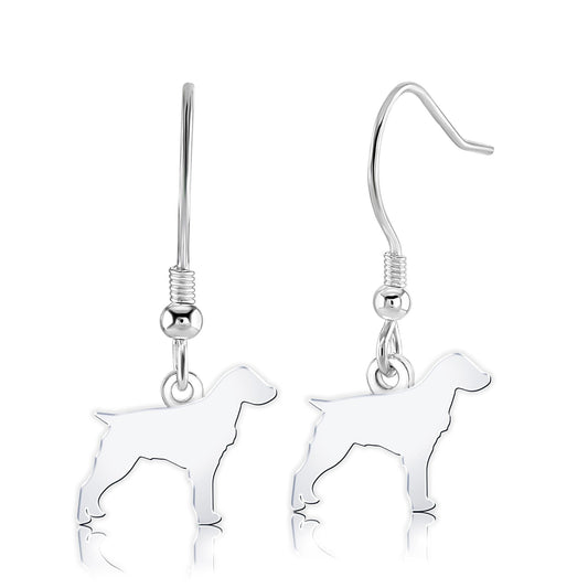 Brittany Spaniel Silhouette Silver Earrings - MYLEE London