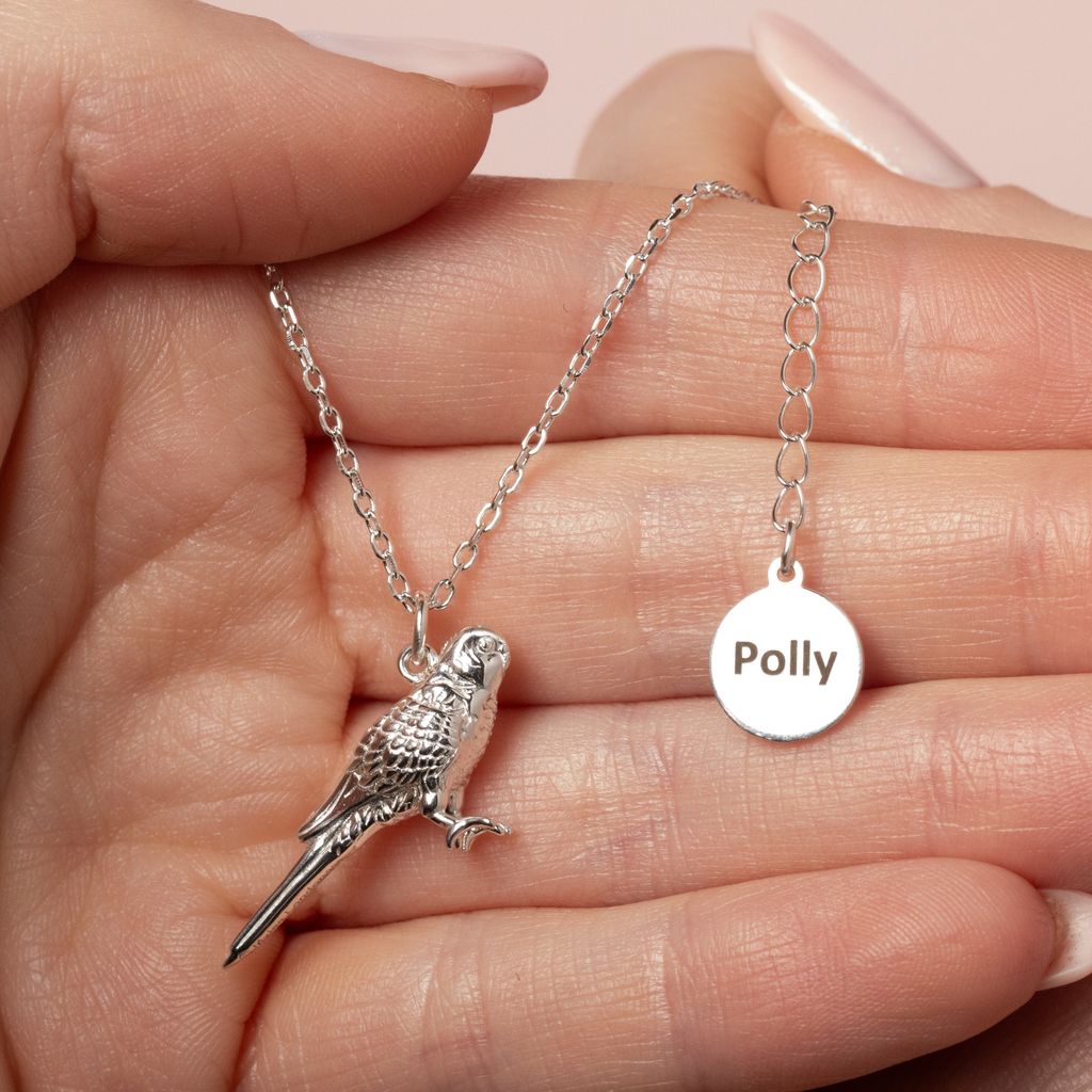 Budgie Silver Necklace - Personalised - MYLEE London